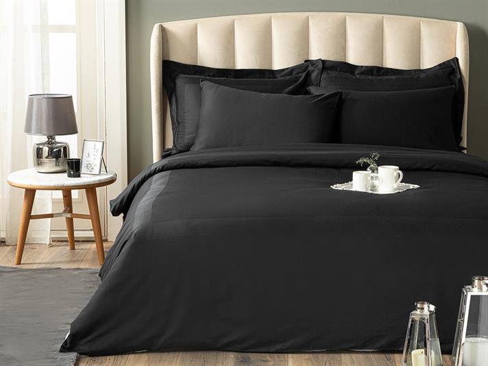  Lenjerie de pat completă, pentru două persoane, 4 fețe de pernă, Vivian, bumbac satinat, 200x220 Cm/ 160x200 cm/ 50x70