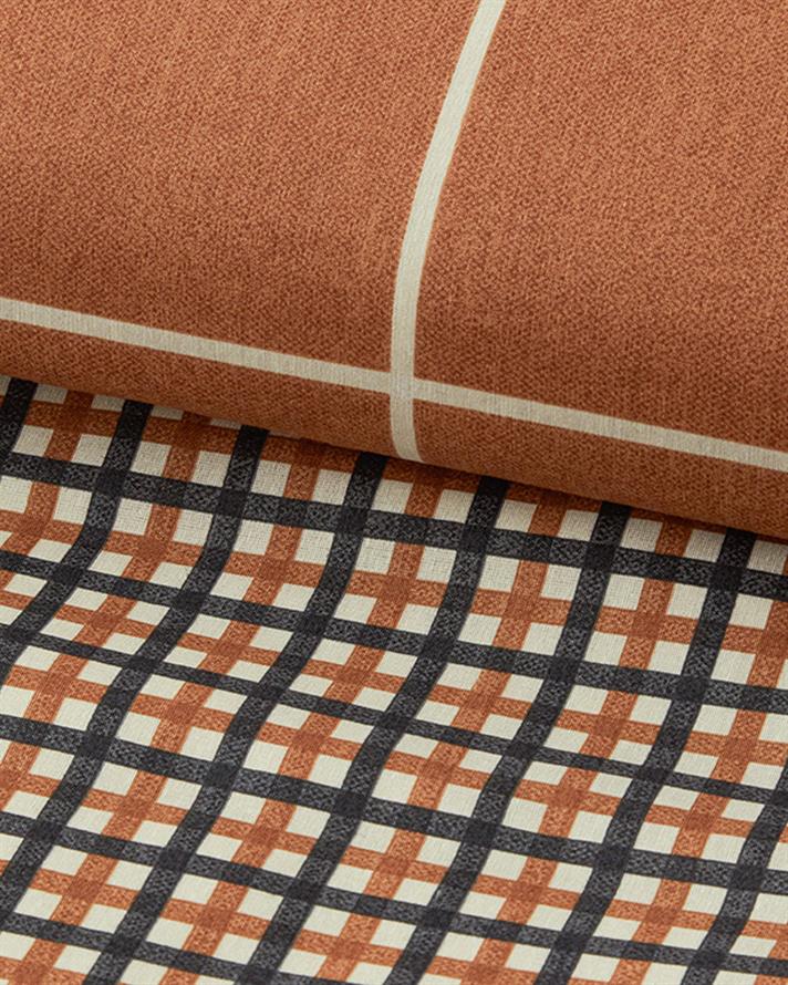  Lenjerie de pat completă, pentru două persoane, Windsor,Bumbac-poliester, 200x220 cm/ 180x200 cm/ 50x70 cm, Terracotta