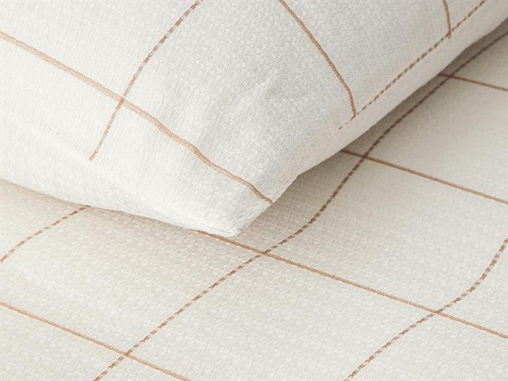  Lenjerie de pat completă, pentru două persoane, Graph, bumbac-viscoză-Poliester, 200x220 cm/ 160x200 cm/ 50x70 cm , Bej