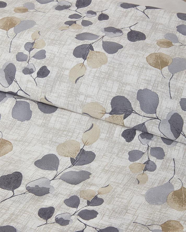  Lenjerie de pat completă, pentru două persoane, Textured Ivy, bumbac, 200x220 cm/ 160x200 cm/ 50x70 cm, gri-bej