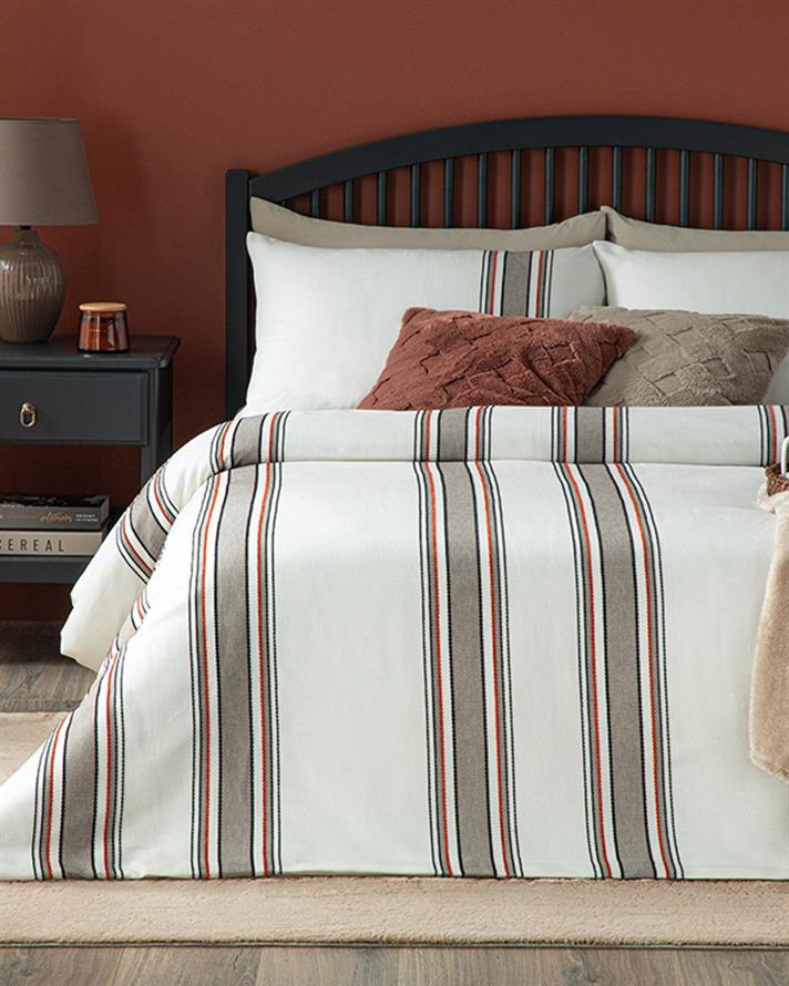  Lenjerie de pat completă, pentru două persoane, Fine Lines, bumbac-viscoză-Poliester, 200x220 cm/ 160x200 cm/ 50x70 cm,