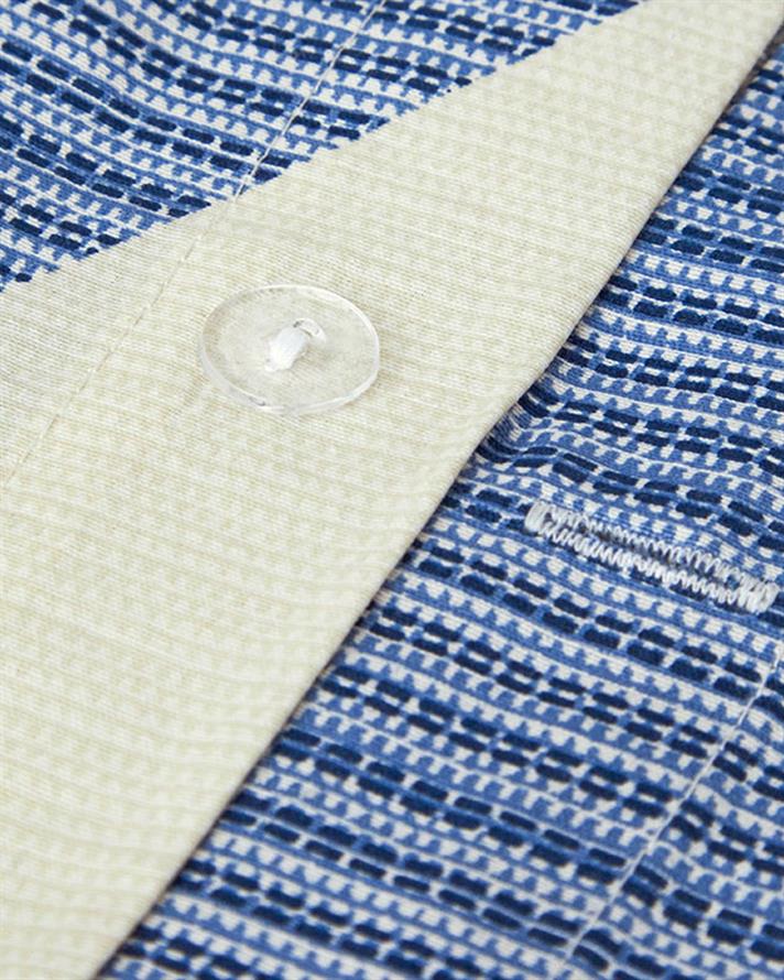  Lenjerie de pat completă, pentru două persoane, GeoModern,Bumbac-poliester, 200x220 Cm/ 180x200 cm/ 50x70 cm, Albastru