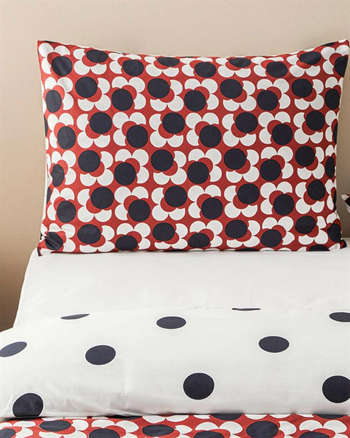  Lenjerie de pat completă, pentru două persoane, Harmonic Fusion, Bumbac, 200x220 cm/ 160x200 cm/ 50x70 cm, Roșu