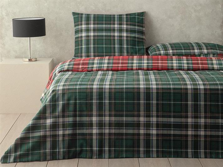 Lenjerie de pat completă pentru o persoană, Royal Check, bumbac, 160x220 Cm/ 160x200cm/ 50x70 cm, Roșu