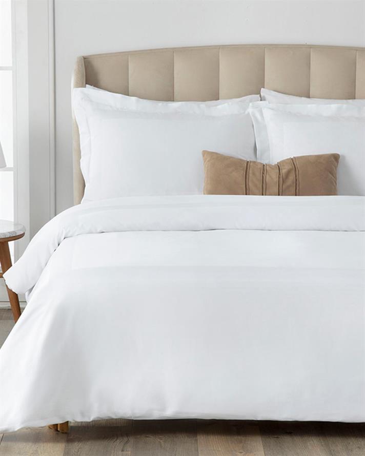  Lenjerie de pat completă, Super King,  4 fețe de pernă, Vivian, bumbac satinat, 260x220 cm/ 200x200 cm/ 50x70 cm, alb