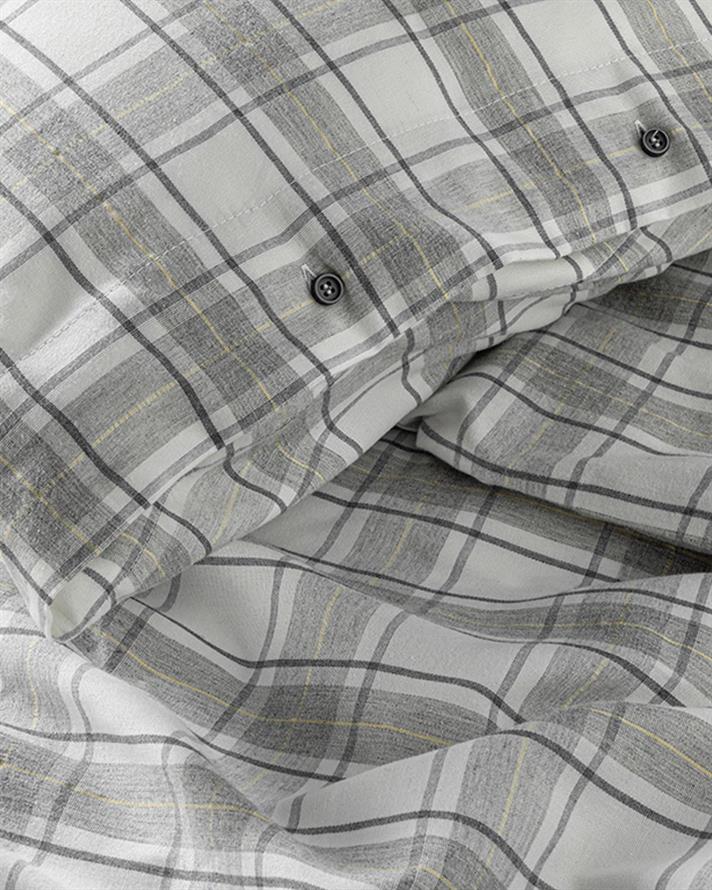  Lenjerie de pat completă, Super King, Cozy Plaid, bumbac-viscoză & poliester, 260x220 cm/ 200x200 cm/ 50x70 cm, gri