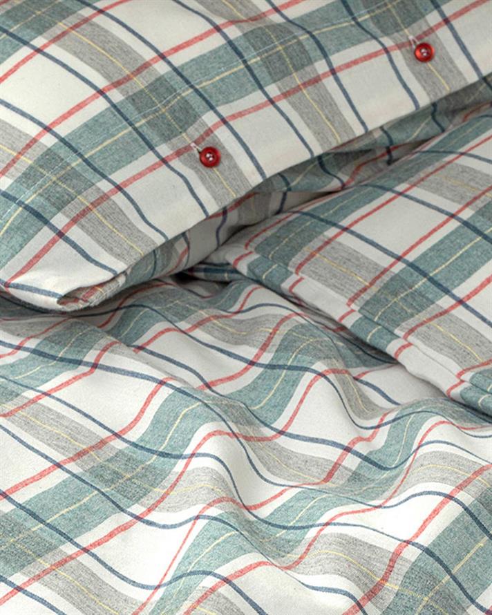  Lenjerie de pat completă, Super King, Cozy Plaid, bumbac-viscoză-poliester,  260x220 cm/ 200x200 cm/ 50x70 cm, verde