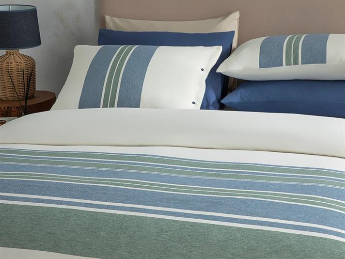 Lenjerie de pat completă, Super King, Winter soft, bumbac-viscoză-poliester, 260x220 cm/ 200x200 cm/ 50x70 cm, verde-bl