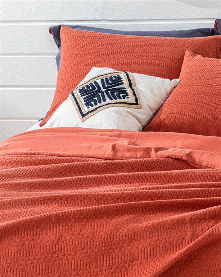  Lenjerie de pat completa King Size, Ancient Diamond, bumbac, 240x220 cm/180x200 cm/50x70 cm , terracotta