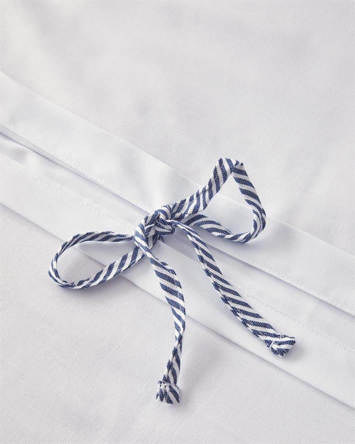  Lenjerie de pat completa King Size, Comfy Plain, bumbac-poliester, 240x220 cm/180x200 cm/50x70 cm, alb-albastru