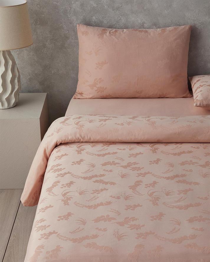  Lenjerie de pat completa King Size, Glare, bumbac-viscoza-poliester, 240x220 cm/180x200 cm/50x70 cm, roz pudra