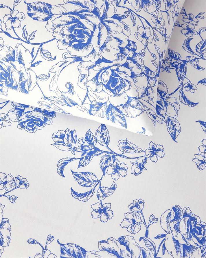  Lenjerie de pat completa King Size, Rosey Violen, bumbac, 240x220 cm/180x200 cm/50x70 cm, bleu