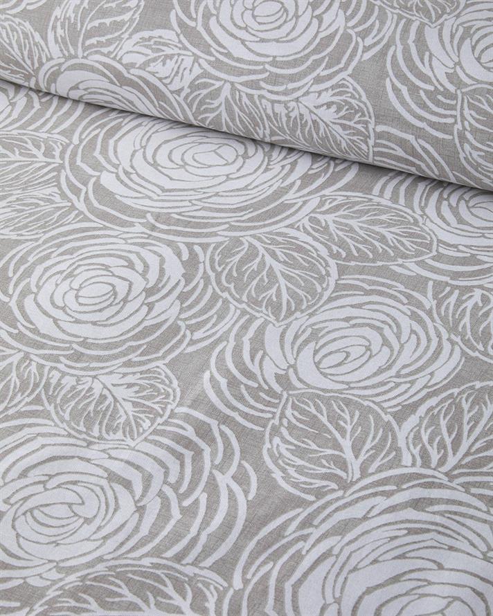  Lenjerie de pat completa King Size, Shabby Rose, bumbac, 240x220 cm/180x200 cm/50x70 cm, gri