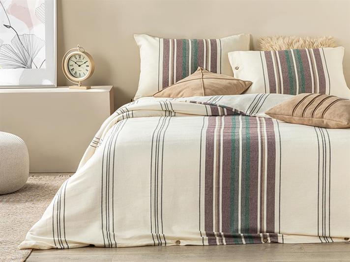  Lenjerie de pat completa pentru doua persoane, Wooden, bumbac-poliester, 200x220 cm/160x200 cm/50x70 cm , bordo
