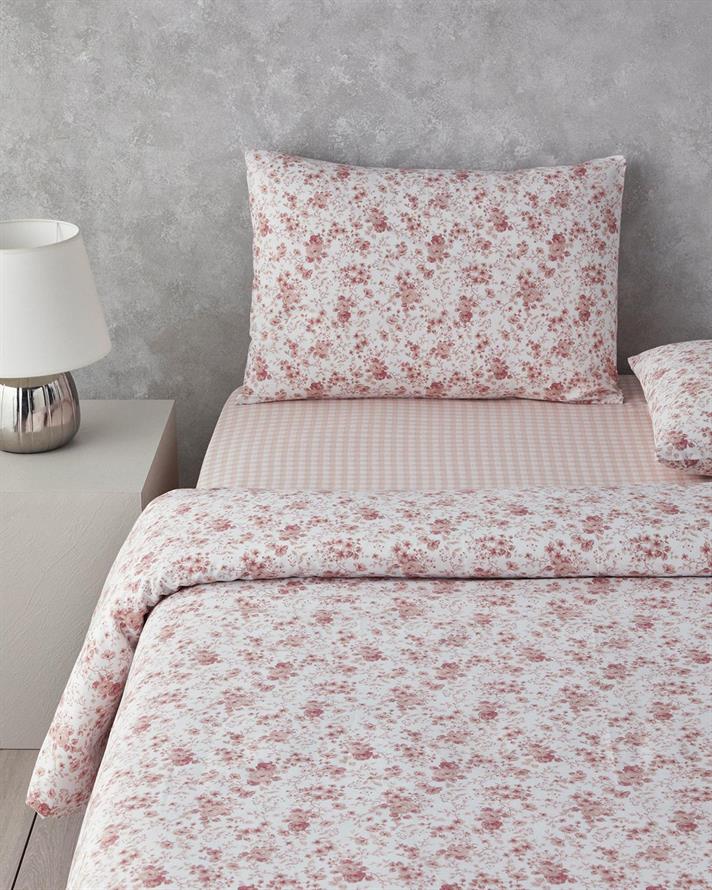  Lenjerie de pat completa pentru doua persoane, Glam Rose, bumbac-poliester, 200x220 cm/160x200 cm/50x70 cm , roz