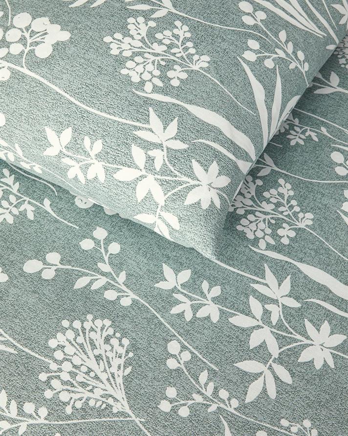  Lenjerie de pat completa pentru doua persoane, Spring Leaves, bumbac, 200x220 cm/160x200 cm/50x70 cm , verde