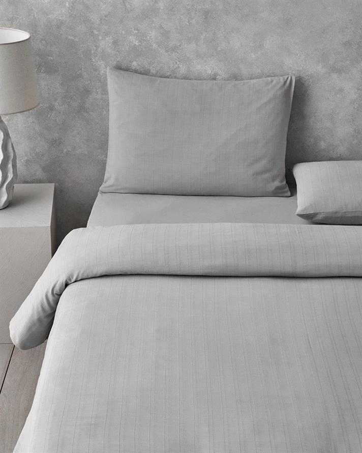  Lenjerie de pat completa pentru doua persoane, Diamond, bumbac-viscoza, 200x220 cm/160x200 cm/50x70 cm, gri