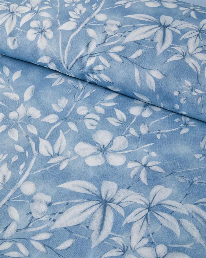  Lenjerie de pat completa pentru doua persoane, Ivy Flowers, bumbac-poliester, 200x220 cm/160x200 cm/50x70 cm , bleu