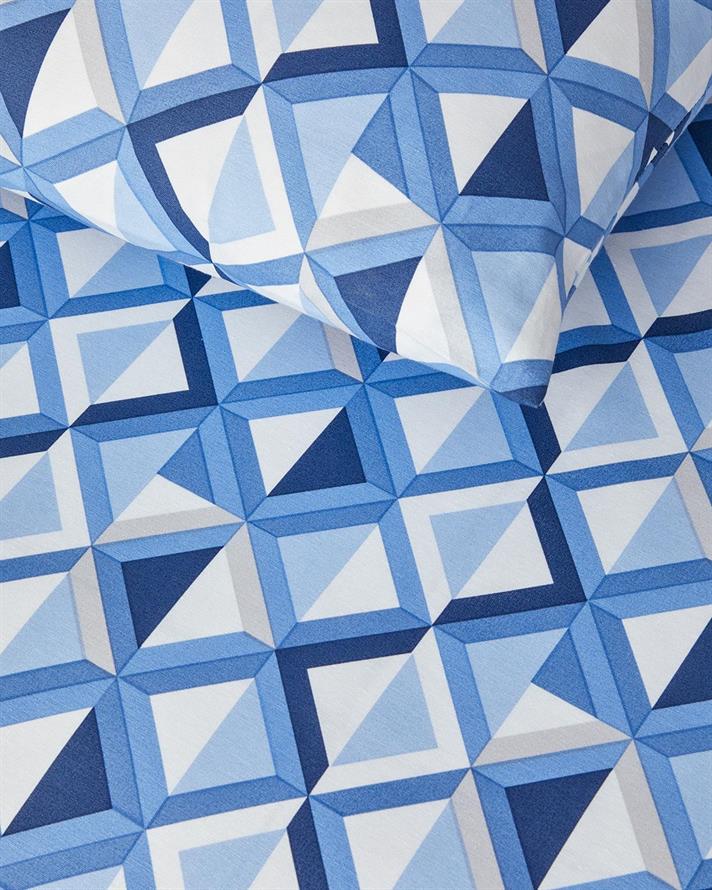  Lenjerie de pat completa pentru doua persoane, Mini Argyle, bumbac-poliester, 200x220 cm/160x200 cm/50x70 cm, bleu