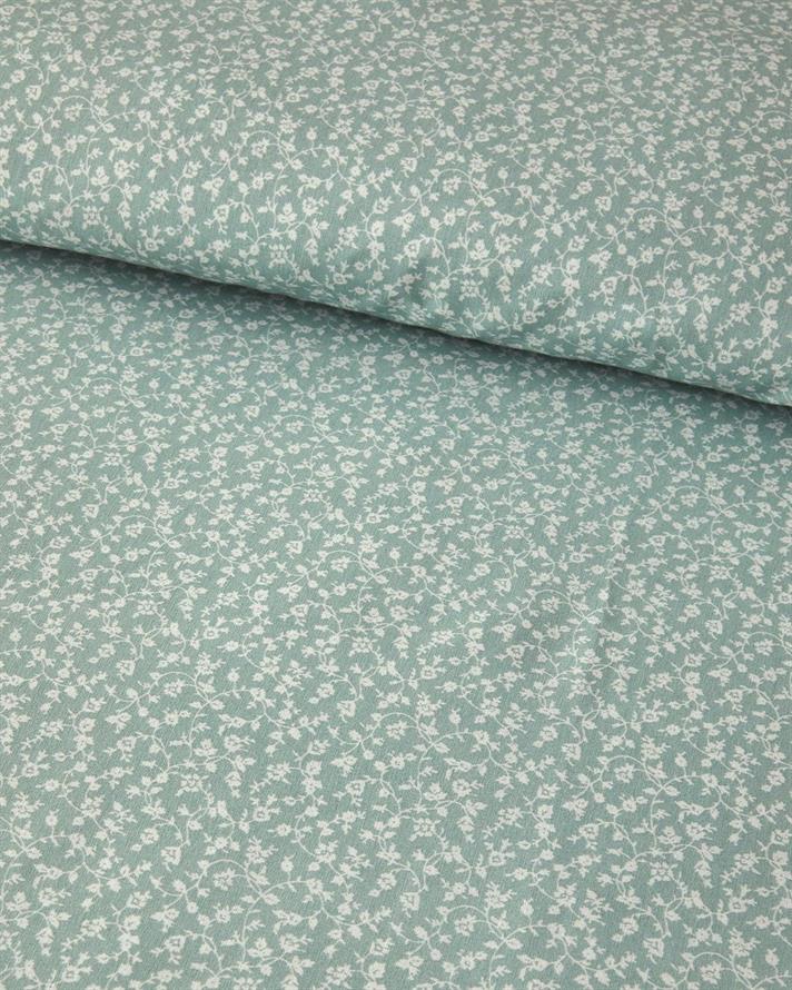  Lenjerie de pat completa pentru doua persoane, Fancy Flowers, bumbac-poliester, 200x220 cm/160x200 cm/50x70 cm , verde