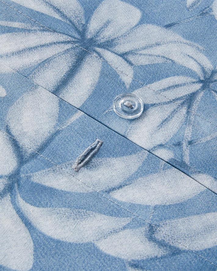  Lenjerie de pat completa pentru doua persoane, Ivy Flowers, bumbac-poliester, 200x220 cm/160x200 cm/50x70 cm , bleu