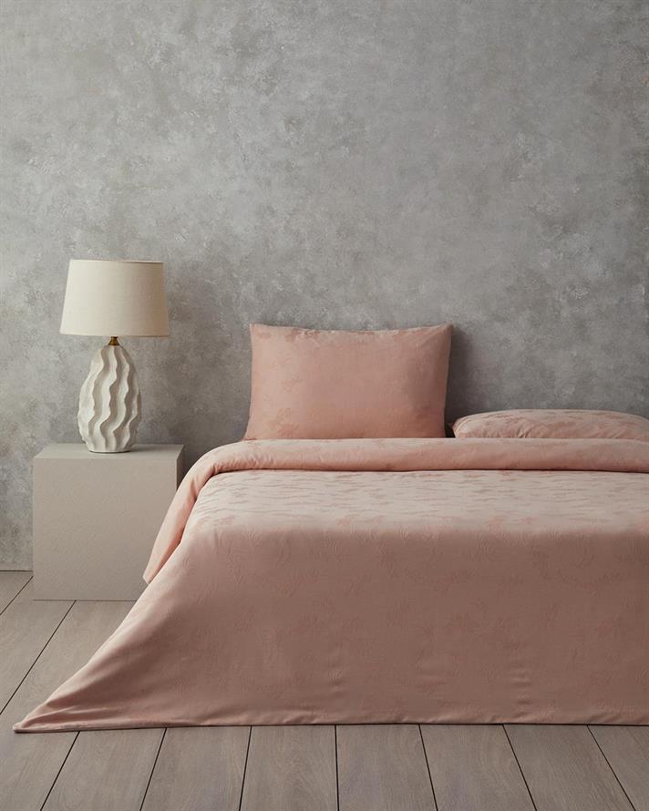  Lenjerie de pat completa pentru doua persoane, Glare, bumbac-viscoza-poliester, 200x220 cm/160x200 cm/50x70 cm, roz pud