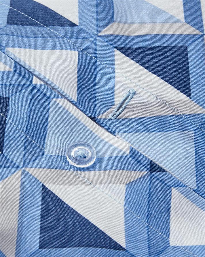  Lenjerie de pat completa pentru doua persoane, Mini Argyle, bumbac-poliester, 200x220 cm/160x200 cm/50x70 cm, bleu