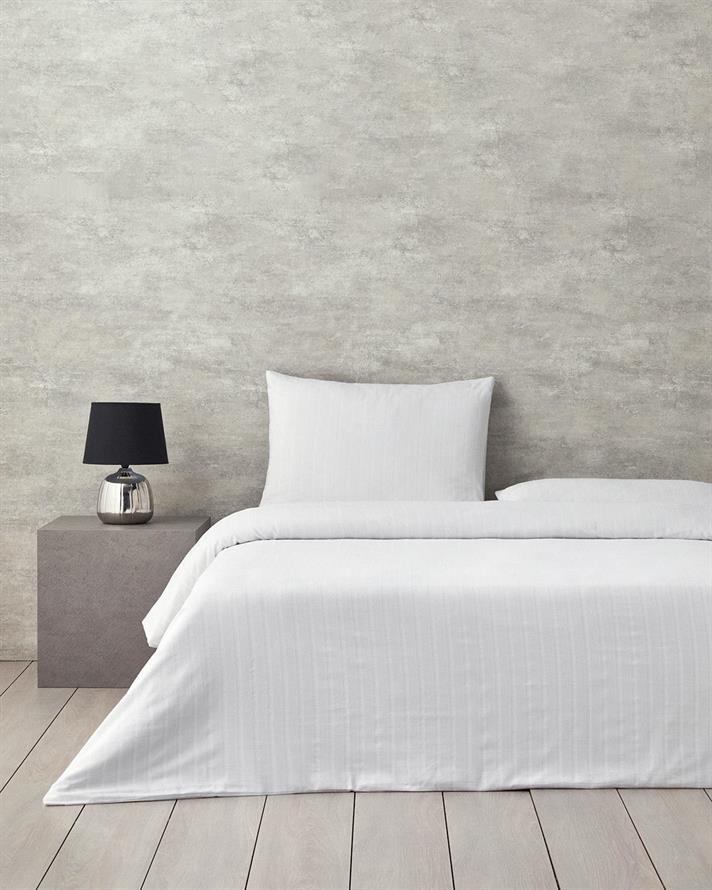  Lenjerie de pat completa pentru doua persoane, Diamond, bumbac-viscoza, 200x220 cm/160x200 cm/50x70 cm, alb