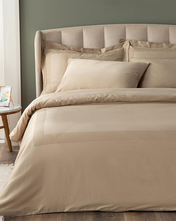  Lenjerie de pat completa Super King Size cu 4 fete de perna, Vivian, bumbac satinat, 260x220 cm/200x200 cm/50x70 cm, au