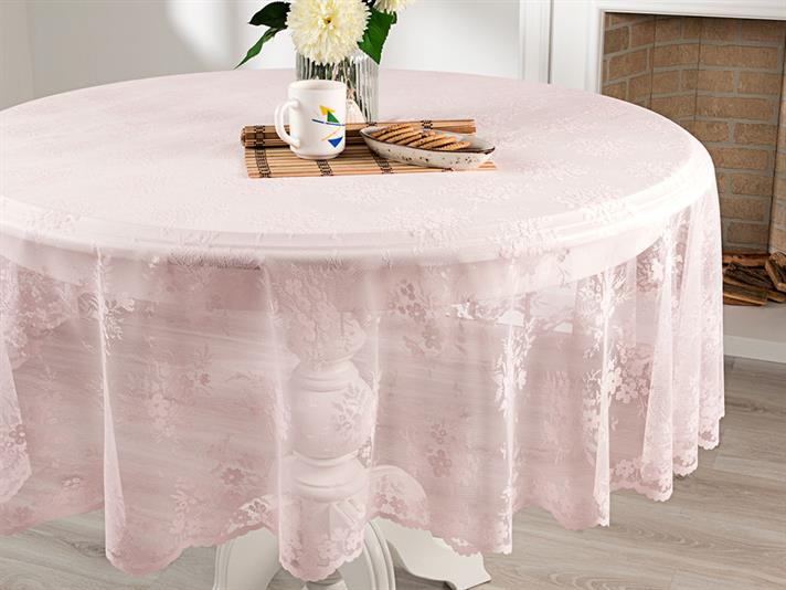 Înflorire de cireș  Împletitură Față de Masă 180 cm Pink