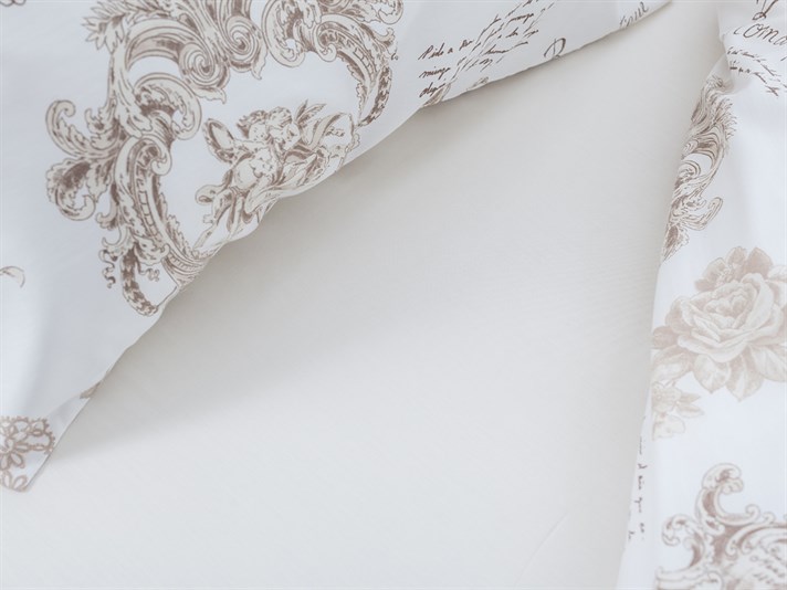 înger Bumbac Satinat Double Set Lenjerie De Pat 200x220 cm Bej