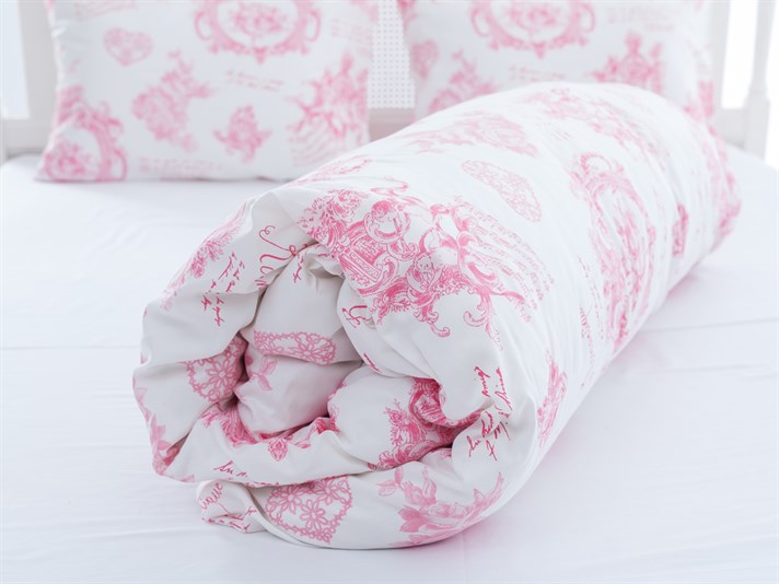înger Bumbac Satinat Double Set Lenjerie De Pat 200x220 cm Roz