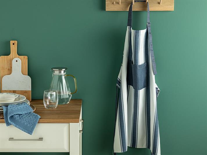 Blue Lines Polyestere Kitchen Apron 65x75 cm Dark Blue
