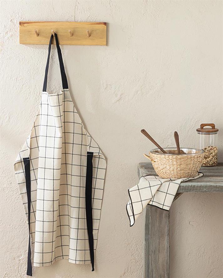 Maro Cotton Kitchen Apron 65x80 cm Black