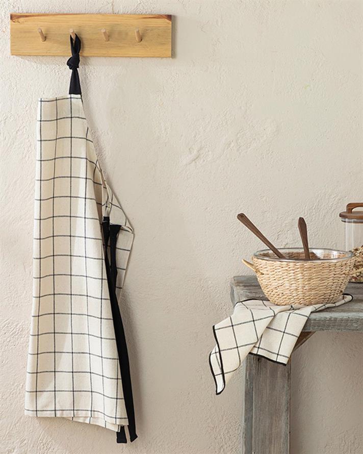 Maro Cotton Kitchen Apron 65x80 cm Black