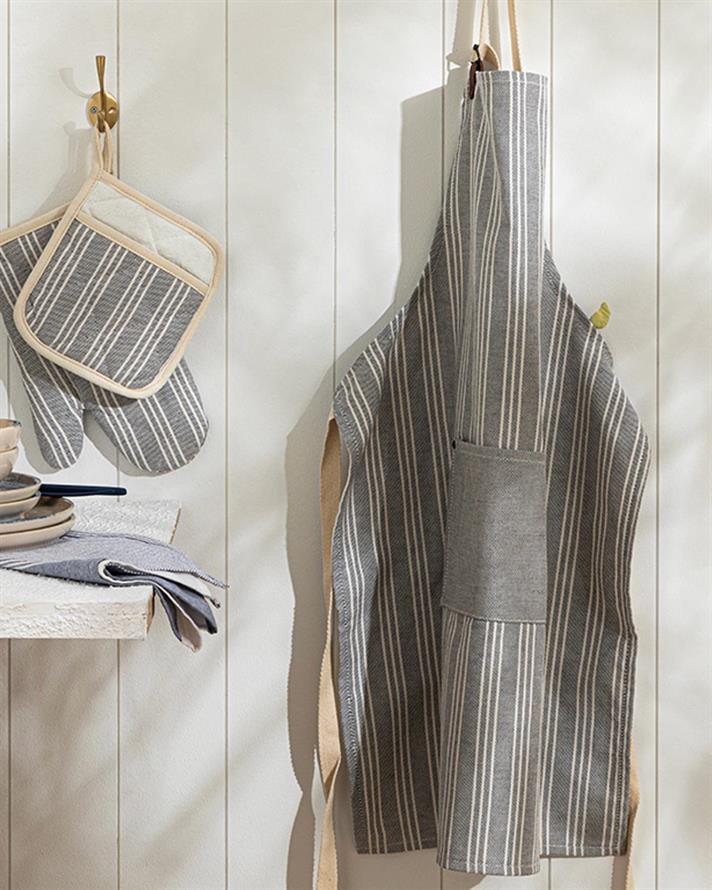 Scratch Line Cotton With Pocket Kitchen Apron 75x58 cm Dark Blue.