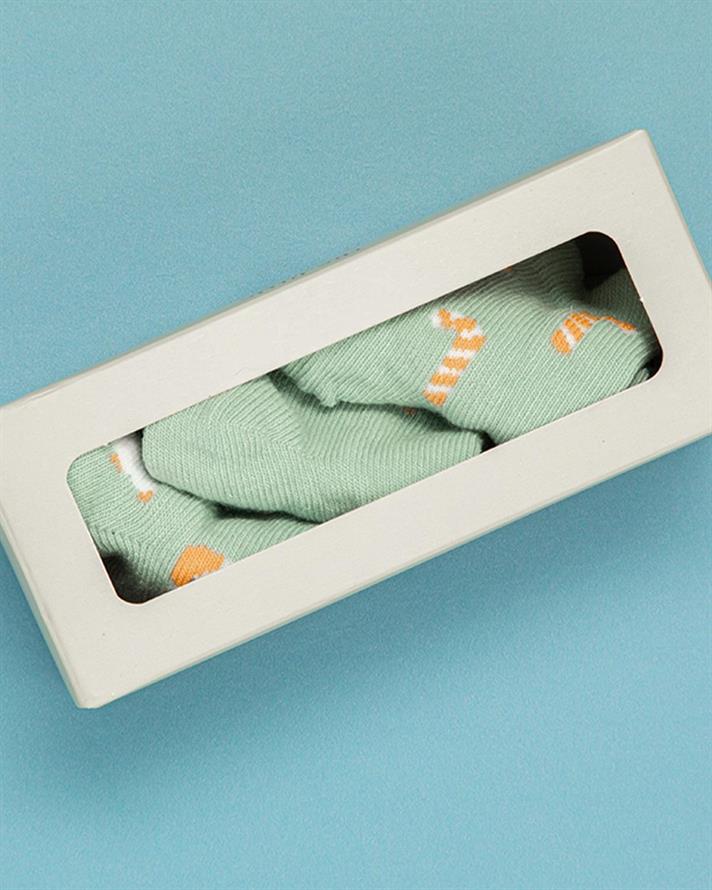 Little Penguin Cottony 3 Set Baby Socks 6-12 Ay Green