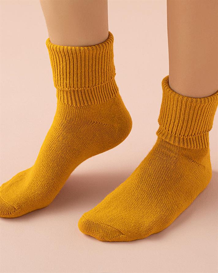 Șosete lungi, damă, 1 pereche, Basic Soft, acril, mărimea, 36-40, galben muștar