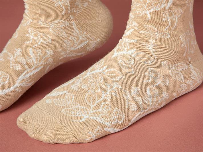 Șosete lungi, damă, 1 pereche, Bella, bumbac-poliamidă-elastan, mărimea, 36-40, bej