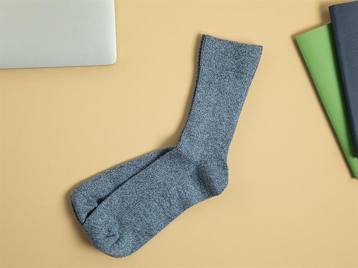 Elegant Cotton Mens Long Length Sock 40-44 Dark Blue