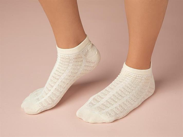 Alice Cotton Women Ankle Socks 36-40 Ecru