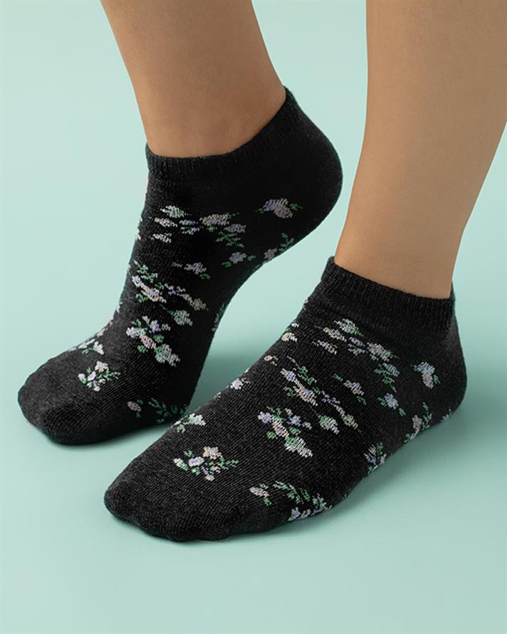 Alicia Cotton Women Single Socks 36-40 Anthracite