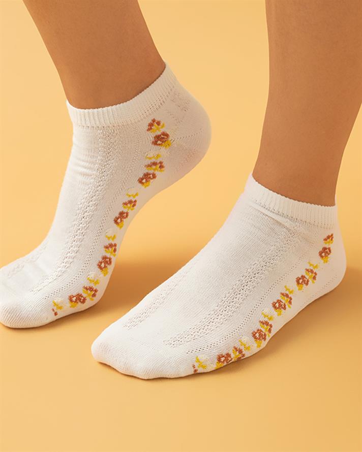 Anita Cotton Women Single Socks 36-40 Ecru