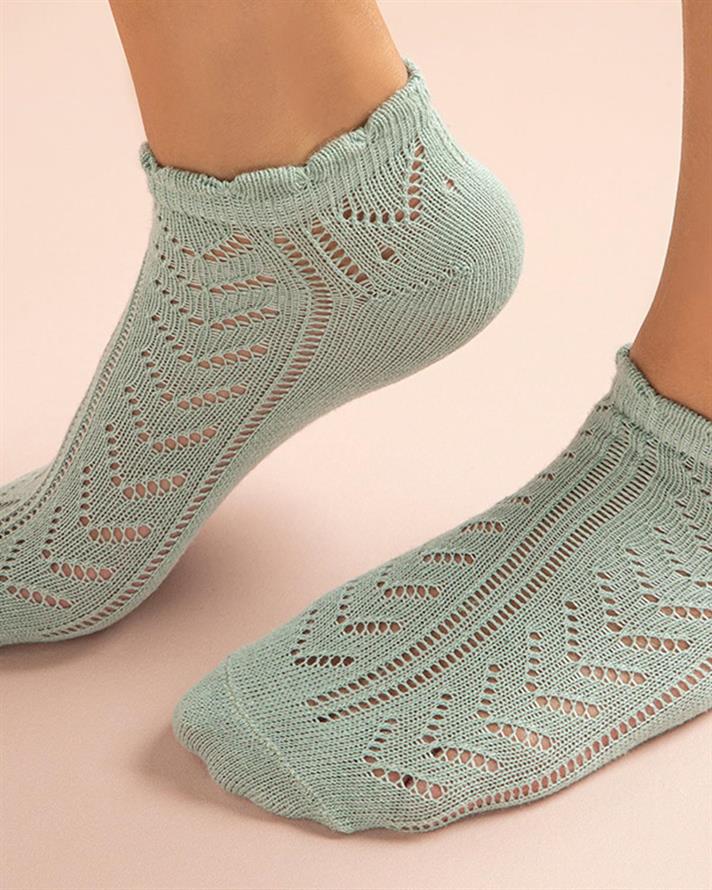 Șosete scurte, damă, 1 pereche, Jade, bumbac-poliamidă-elastan, mărimea, 36-40, verde