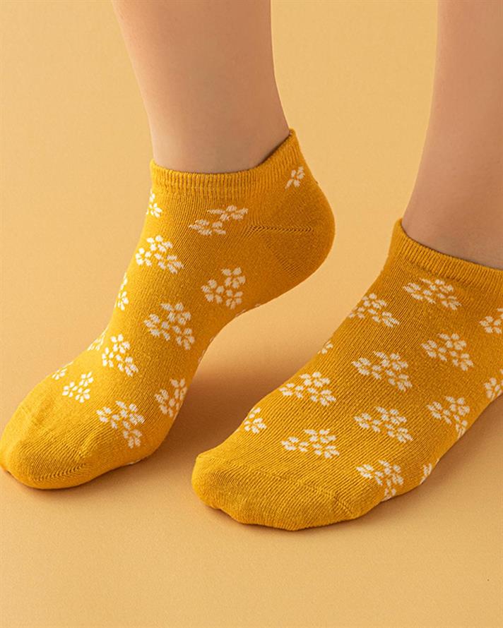 Șosete scurte, damă, 1 pereche, Wendy, bumbac-poliamidă-elastan, mărimea, 36-40, galben