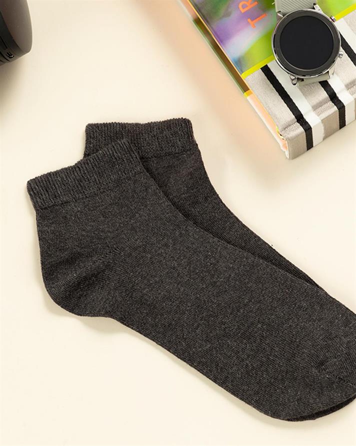 Simple Cotton Single Men Ankle Socks 40-44 Anthracite