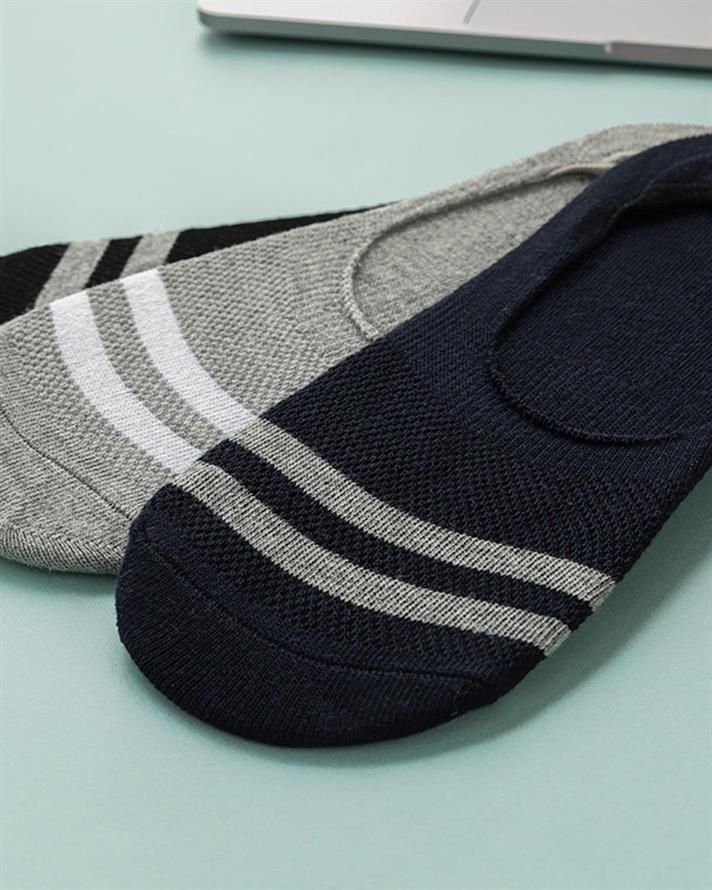 Șosete scurte, pentru bărbați, 3 perechi, Lupus, bumbac-poliamidă-elastan, mărimea, 40-44, gri-alb-bleumarin