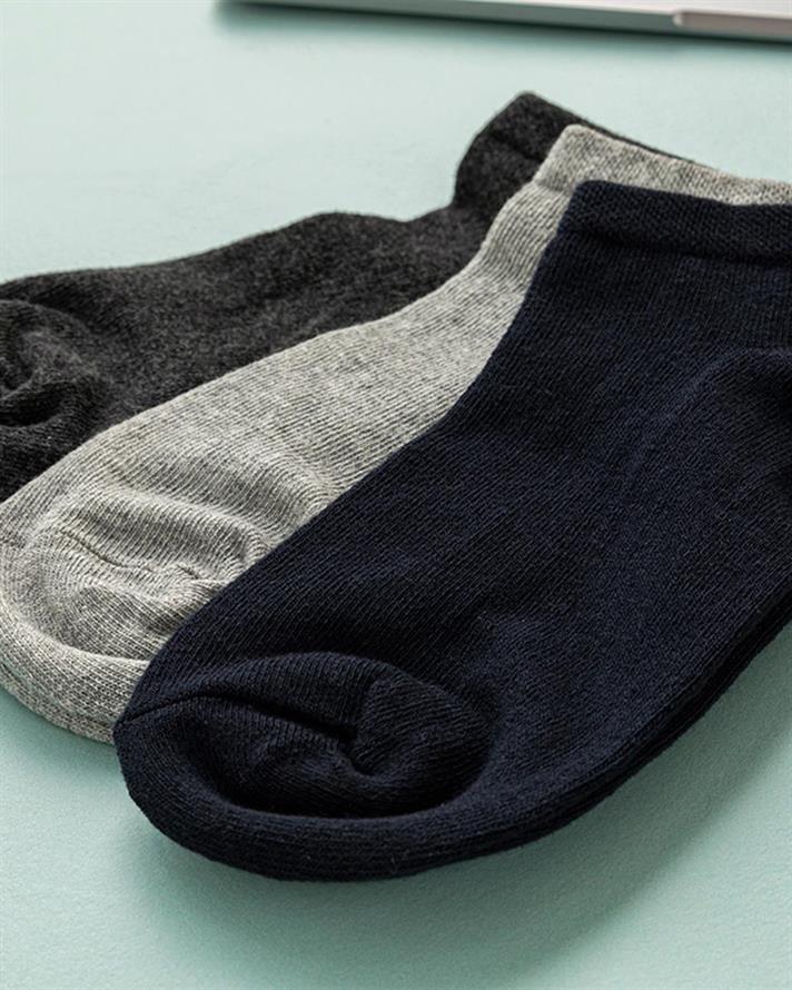 Șosete scurte, pentru bărbați, 3 perechi, Luka, bumbac-poliamidă-elastan, mărimea, 40-44, gri-bleumarin-antracit