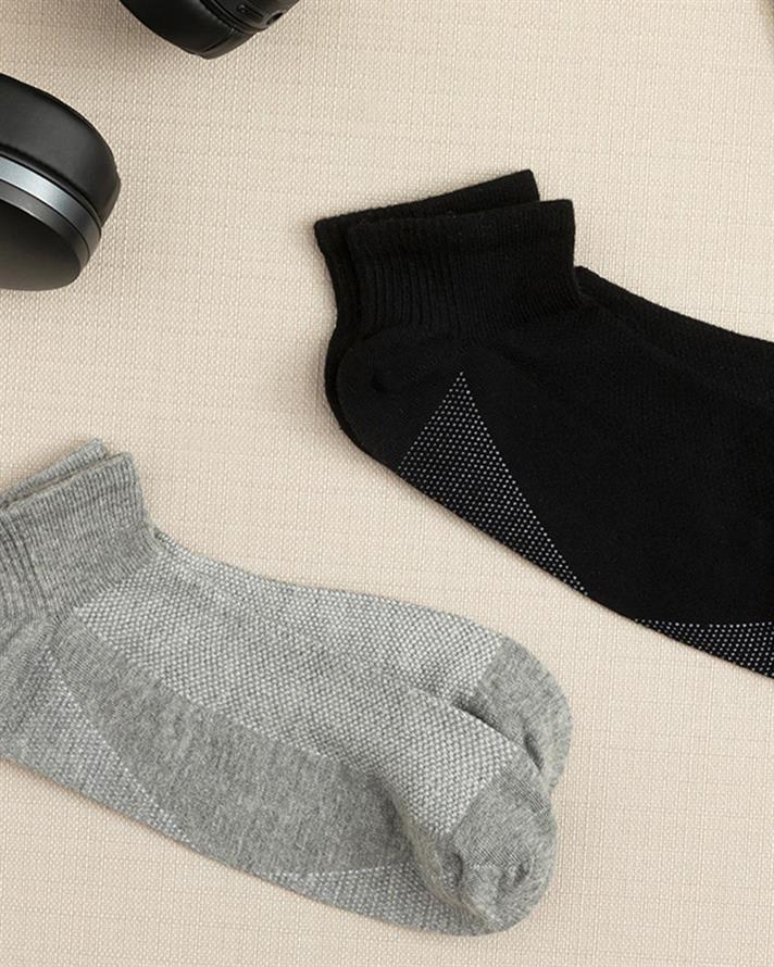 sportive Cotton mens with 2 pieces Sports Socks Standart Black-Gray