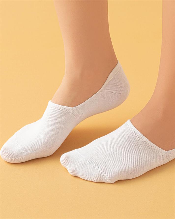 Șosete tălpici, damă, 1 pereche, Basic, bumbac-poliester, mărimea, 36-40, alb